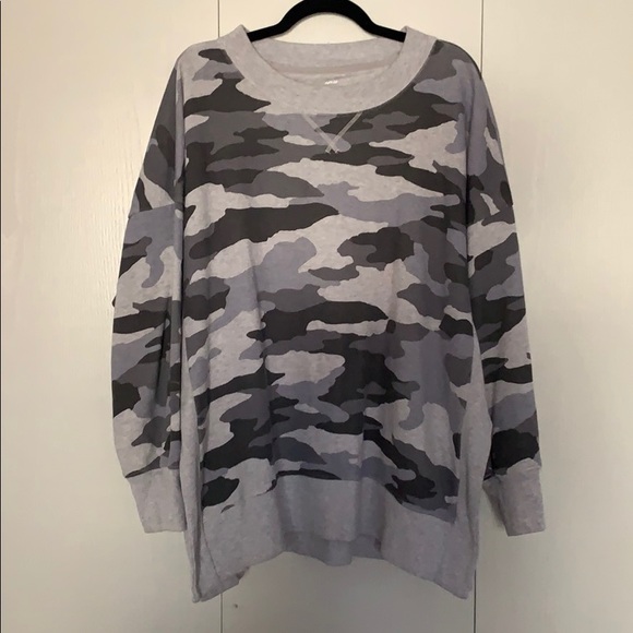 aerie Sweaters - Aerie Gray Camo Crewneck